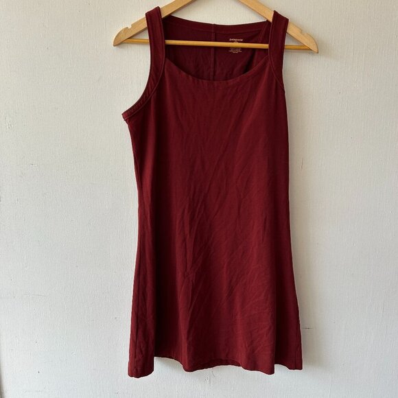 Patagonia Athletic Dress Womens Medium Maroon Tank Dress Sheath Knee Length - Picture 1 of 7